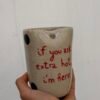 Tasse Paille - "If you ask extra hot i'm here" à pois
